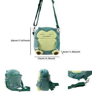 Plush Green Snorlax Crossbody Bag